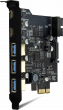 PCIe to 3x Type-A and 2x Type-C USB Card with USB header